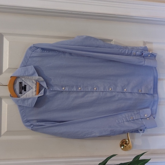 Tommy Hilfiger New York Fit Men's Long Sleeve Button Down Dress Shirt Size Large - Picture 1 of 8